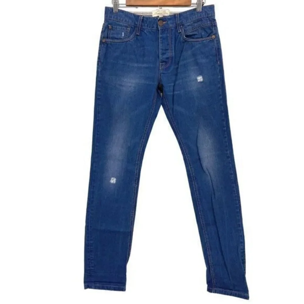 H. E. by Mango Men’s Denim Button Fly Slim Fit Jeans